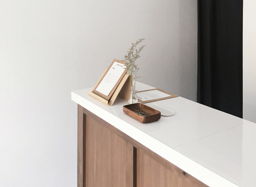 a reception desk at a mid-sized business.